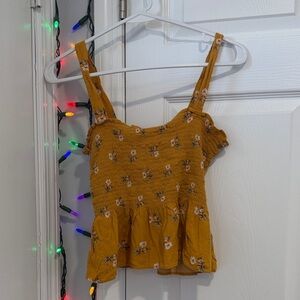 American Eagle Outfitters Mustard Yellow Floral Camisole